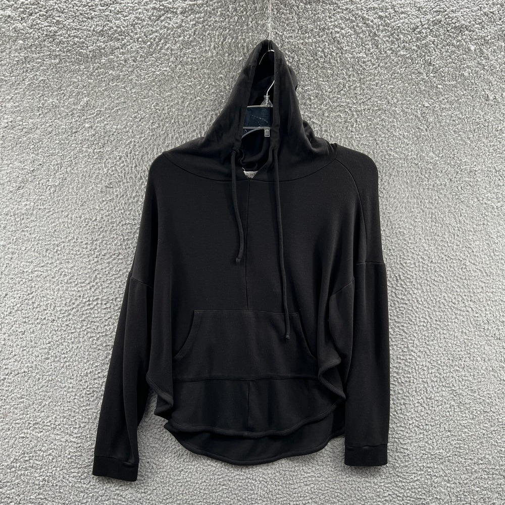 BKE Core Womens Hoodie S Black Cut Out Back Layered Activewear Casual Lounge Top